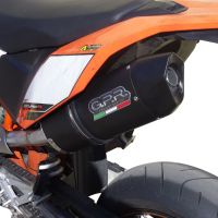 GPR pot echappement compatible avec  Ktm Smc 690 R 2007-2016, Furore Nero, Échappement légal, homologué,silencieux avec db killer amovible et tuyau de liaison spécifique 