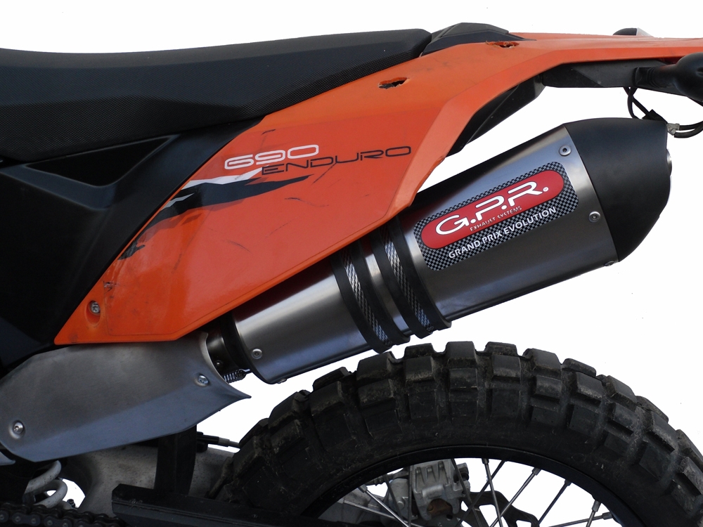 GPR pot echappement compatible avec  Ktm Enduro 690 R  2007-2016, Gpe Ann. titanium, Homologué et légal, système d'échappement complet, avec db killer amovible 