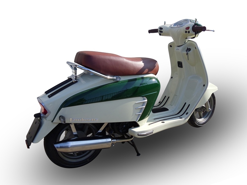 GPR pot echappement compatible avec  Lambretta Lambretta 125 - 150 Milano  2012-2014, Ultracone lucido, Homologué et légal, système d'échappement complet, avec db killer amovible 