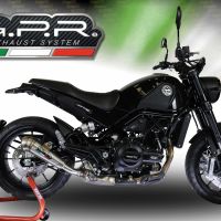 GPR pot echappement compatible avec  Benelli Leoncino 500 Trail 2017-2024, Powercone Evo, Échappement légal, homologué,silencieux avec db killer amovible et tuyau de liaison spécifique 