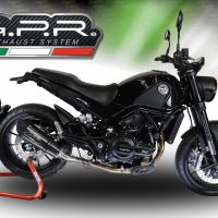 GPR pot echappement compatible avec  Benelli Leoncino 500 Trail 2017-2024, Gpe Ann. Poppy, Échappement légal, homologué,silencieux avec db killer amovible et tuyau de liaison spécifique 