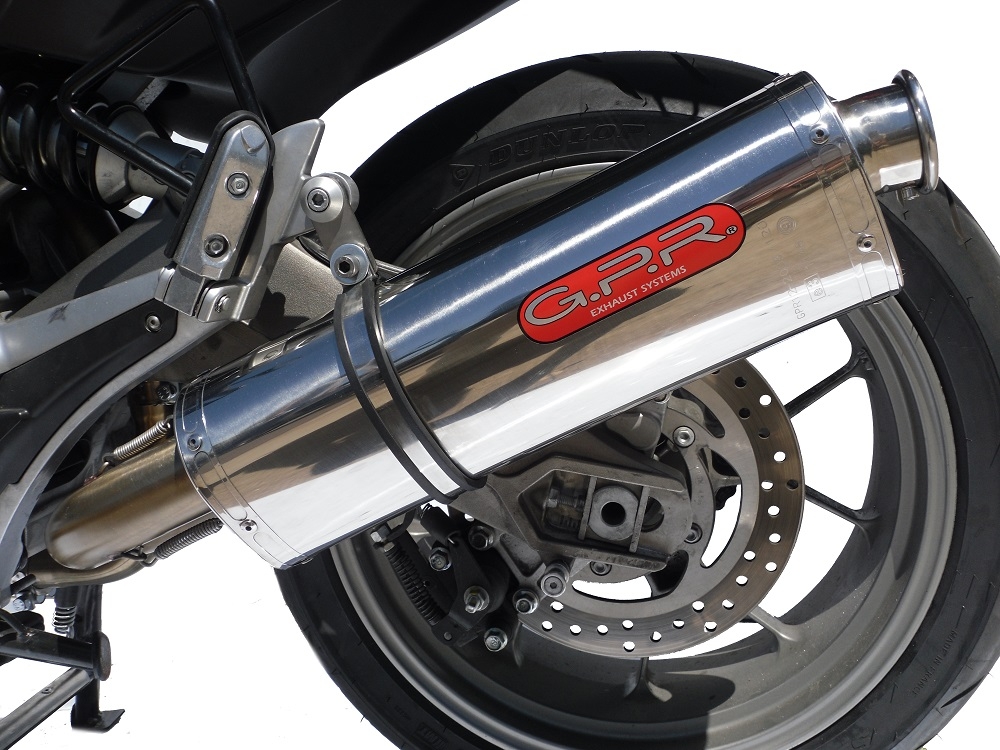 GPR pot echappement compatible avec  Aprilia Mana 850 Gt 2007-2016, Trioval, Pot échappement homologué et légal, silencieux avec mi-collecteur y db killer amovible 