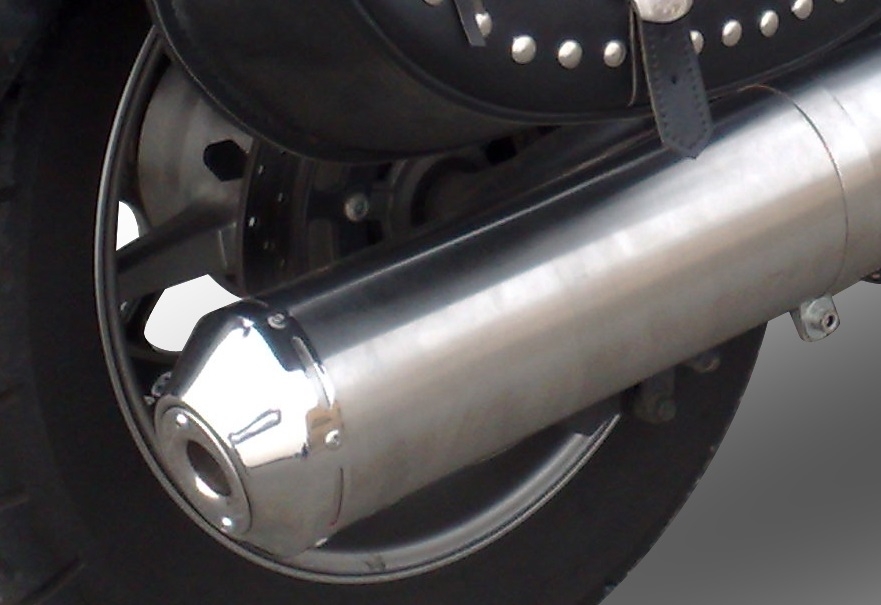 GPR pot echappement compatible avec  Yamaha Xvs 1300 Midnight Star  2006-2014, Inox Oval Bomb, Échappement légal, homologué,silencieux avec db killer amovible et tuyau de liaison spécifique 