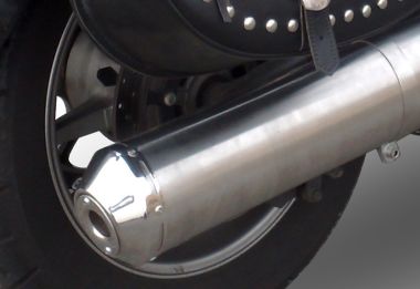 GPR pot echappement compatible avec  Yamaha Xvs 1300 Midnight Star  2006-2014, Inox Oval Bomb, Pot Échappement slip-on homologué, légal, avec db killer amovible, tuyau de liaison et catalyseur 