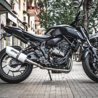 GPR pot echappement compatible avec  Yamaha Mt-07  2017-2020, Albus Evo4, Homologué et légal, système d'échappement complet avec catalyseur et db killer amovible 