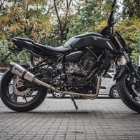 GPR pot echappement compatible avec  Yamaha Mt-07  2014-2016, Gpe Ann. titanium, Homologué et légal, système d'échappement complet, avec db killer amovible 