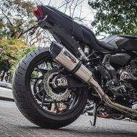 GPR pot echappement compatible avec  Yamaha Mt-07  2014-2016, Gpe Ann. titanium, Homologué et légal, système d'échappement complet, avec db killer amovible 