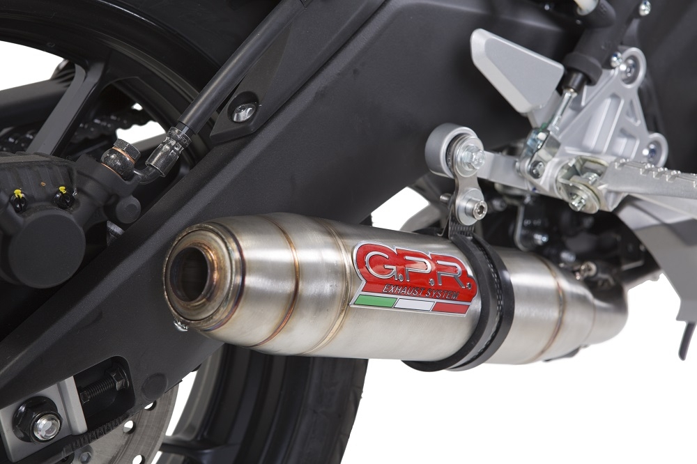 GPR pot echappement compatible avec  Yamaha Mt 125 2014-2016, Deeptone Inox, Homologué et légal, système d'échappement complet avec catalyseur et db killer amovible 