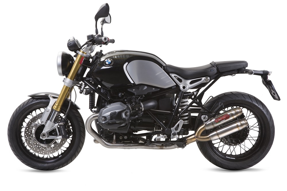 GPR pot echappement compatible avec  Bmw R Nine-T 1200 -Pure -Racer -Scrambler -Urban G-S 2013-2016, Deeptone Inox, Homologué et légal, système d'échappement complet avec catalyseur et db killer amovible 