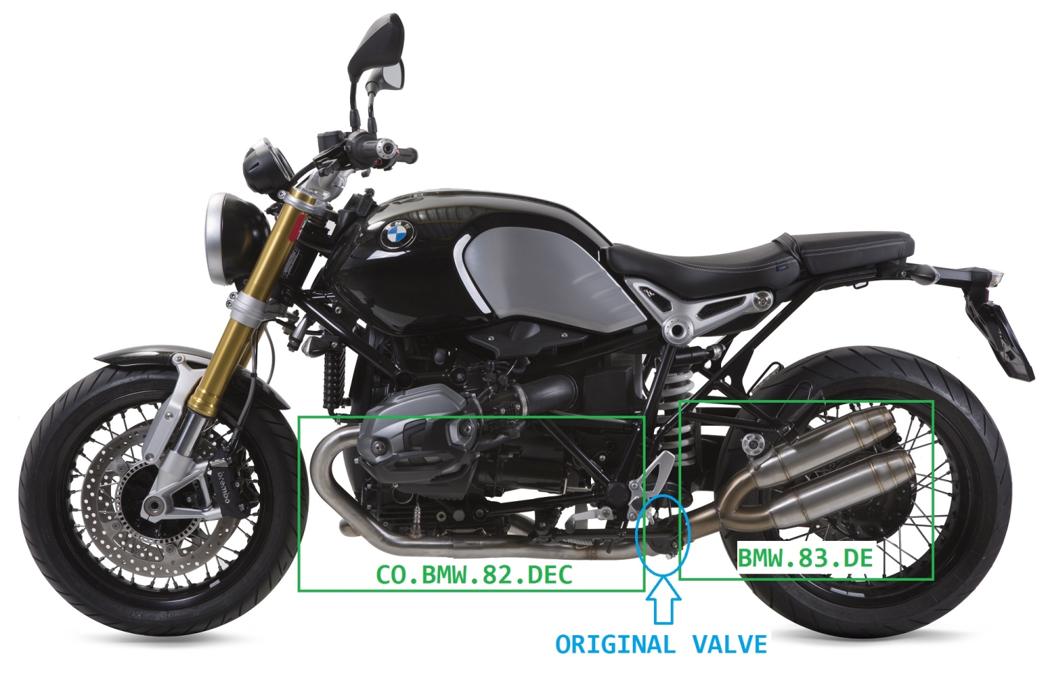 GPR pot echappement compatible avec  Bmw R Nine-T 1200 -Pure -Racer -Scrambler -Urban G-S 2013-2016, Deeptone Inox, Homologué et légal, système d'échappement complet avec catalyseur et db killer amovible 