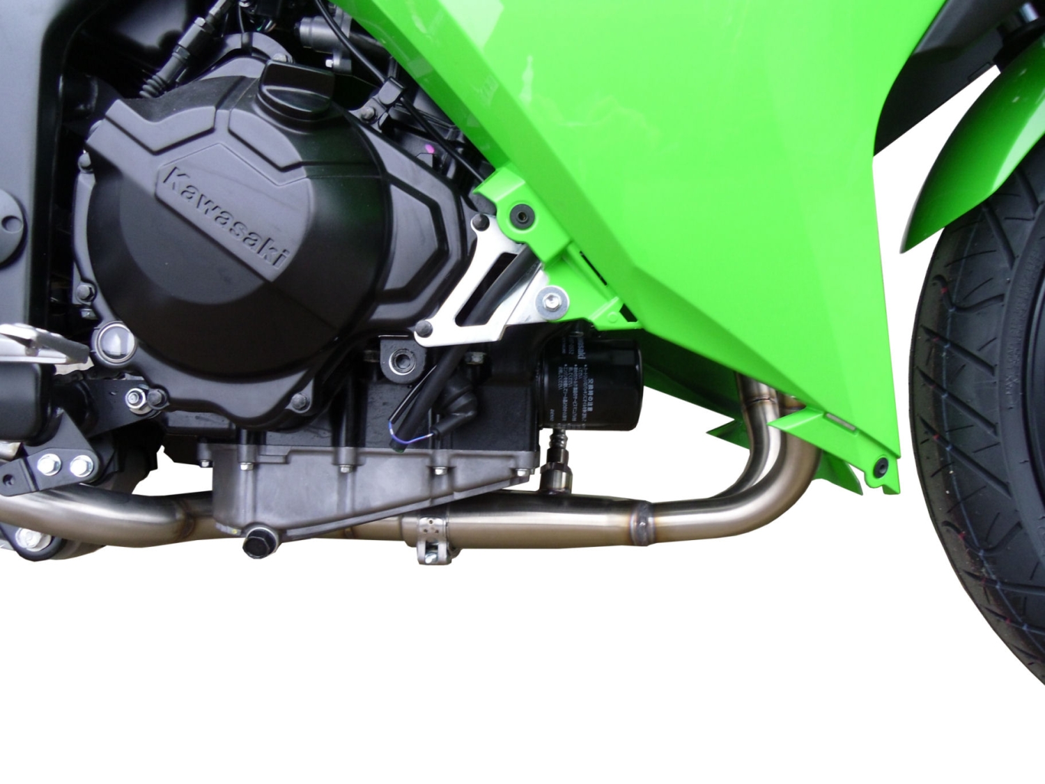 GPR pot echappement compatible avec  Kawasaki Ninja 300 R  2012-2017, Furore Nero, Homologué et légal, système d'échappement complet avec catalyseur et db killer amovible 