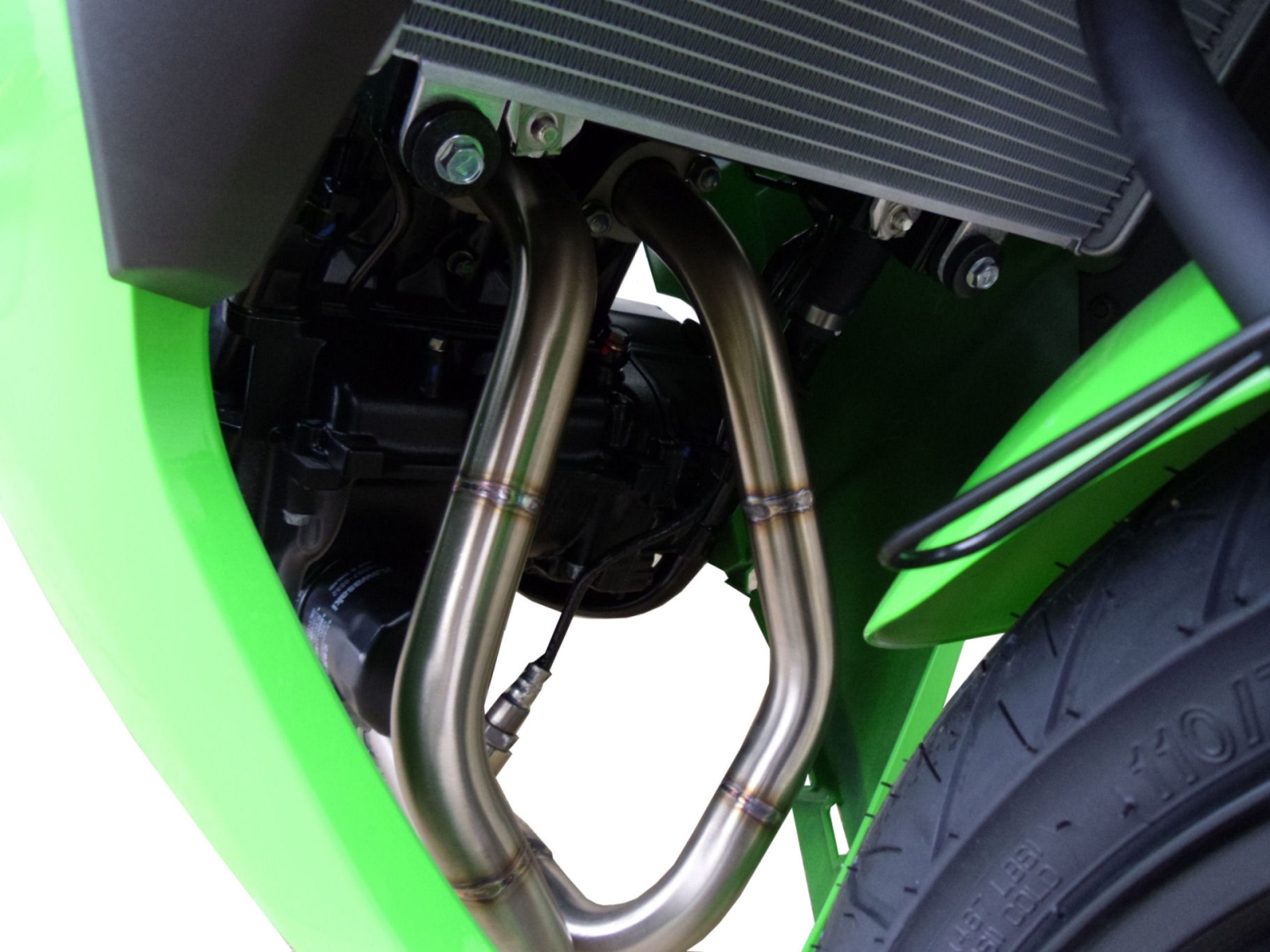 GPR pot echappement compatible avec  Kawasaki Ninja 300 R  2012-2017, Furore Nero, Homologué et légal, système d'échappement complet avec catalyseur et db killer amovible 