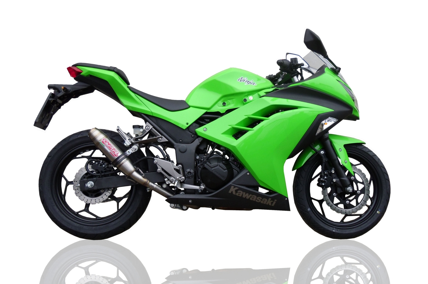 GPR pot echappement compatible avec  Kawasaki Ninja 300 R  2012-2017, Deeptone Inox, Échappement légal, homologué,silencieux avec db killer amovible et tuyau de liaison spécifique 