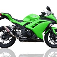 GPR pot echappement compatible avec  Kawasaki Ninja 300 R  2012-2017, Deeptone Inox, Échappement légal, homologué,silencieux avec db killer amovible et tuyau de liaison spécifique 