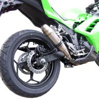 GPR pot echappement compatible avec  Kawasaki Ninja 300 R  2012-2017, Deeptone Inox, Échappement légal, homologué,silencieux avec db killer amovible et tuyau de liaison spécifique 