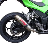 GPR pot echappement compatible avec  Kawasaki Ninja 300 R  2012-2017, Deeptone Inox, Échappement légal, homologué,silencieux avec db killer amovible et tuyau de liaison spécifique 