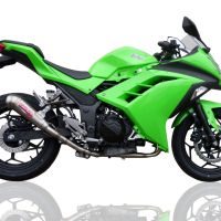 GPR pot echappement compatible avec  Kawasaki Ninja 300 R  2012-2017, Powercone Evo, Échappement légal, homologué,silencieux avec db killer amovible et tuyau de liaison spécifique 