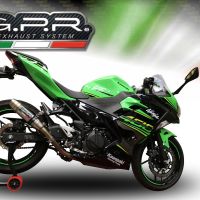 GPR pot echappement compatible avec  Kawasaki Ninja 400 2023-2024, Deeptone Inox, Échappement légal, homologué,silencieux avec db killer amovible et tuyau de liaison spécifique 