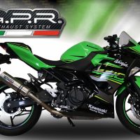 GPR pot echappement compatible avec  Kawasaki Ninja 400 2018-2022, M3 Inox , Pot echappement racing, ligne complet, fourni avec collecteur spécifique, article sans homologation 