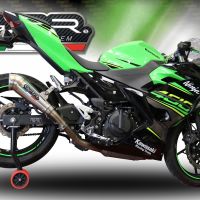 GPR pot echappement compatible avec  Kawasaki Ninja 400 2023-2024, Powercone Evo, Échappement légal, homologué,silencieux avec db killer amovible et tuyau de liaison spécifique 