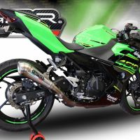 GPR pot echappement compatible avec  Kawasaki Ninja 400 2023-2024, Powercone Evo, Échappement légal, homologué,silencieux avec db killer amovible et tuyau de liaison spécifique 