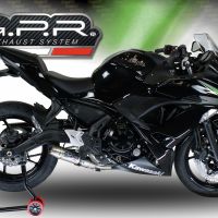 GPR pot echappement compatible avec  Kawasaki Ninja 650 2017-2020, Deeptone Inox, Homologué et légal, système d'échappement complet avec catalyseur et db killer amovible 