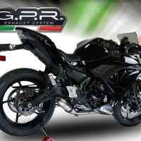 GPR pot echappement compatible avec  Kawasaki Ninja 650 2017-2020, Deeptone Inox, Homologué et légal, système d'échappement complet avec catalyseur et db killer amovible 