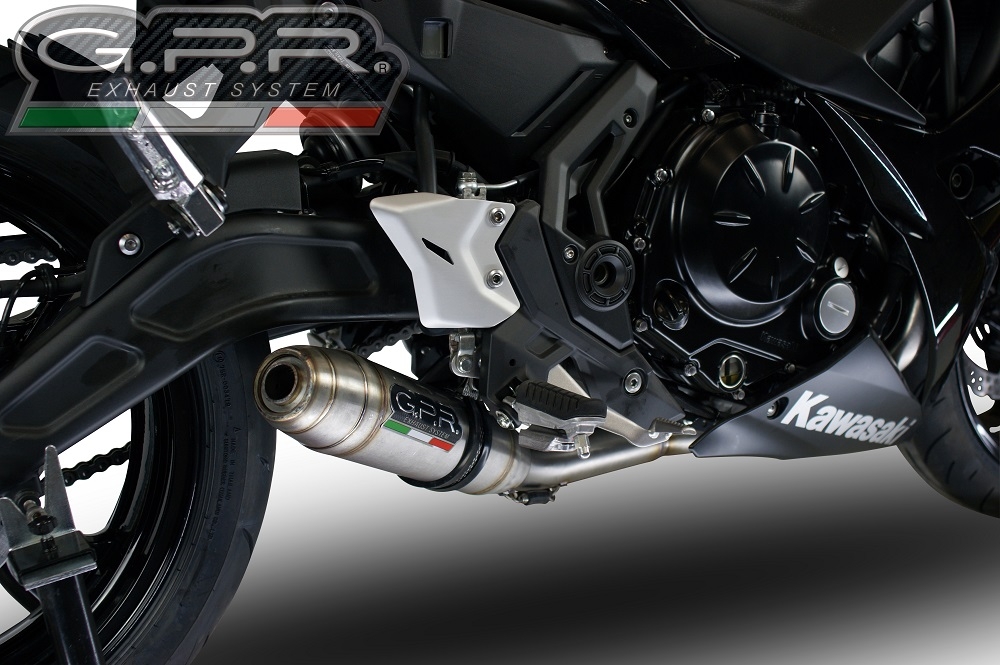 GPR pot echappement compatible avec  Kawasaki Ninja 650 2023-2024, Deeptone Inox, Silencieux homologué pour bruit, échappement complet avec catalyseur et db killer 