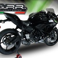 GPR pot echappement compatible avec  Kawasaki Ninja 650 2017-2020, Furore Nero, Homologué et légal, système d'échappement complet avec catalyseur et db killer amovible 