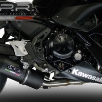 GPR pot echappement compatible avec  Kawasaki Z 650 2023-2024, Furore Evo4 Nero, Silencieux homologué pour bruit, échappement complet avec catalyseur et db killer 