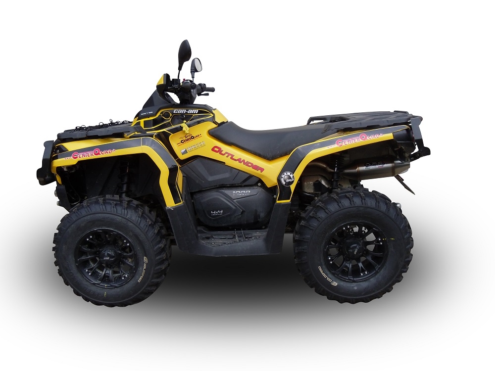 GPR pot echappement compatible avec  Can Am Outlander 500 Max 2013-2015, Deeptone Atv, Échappement légal, homologué,silencieux avec db killer amovible et tuyau de liaison spécifique 