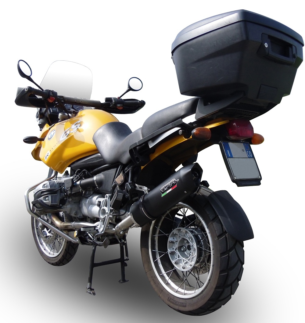 GPR pot echappement compatible avec  Bmw R 1150 Gs -Adventure 1999-2004, Furore Nero, Échappement légal, homologué,silencieux avec db killer amovible et tuyau de liaison spécifique 