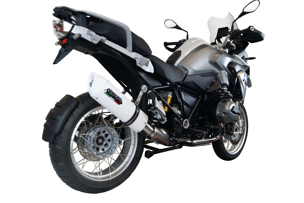 GPR pot echappement compatible avec  Bmw R 1200 Gs -Adventure 2014-2016, Albus Ceramic, Échappement légal, homologué,silencieux avec db killer amovible et tuyau de liaison spécifique 