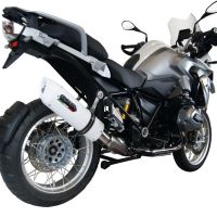 GPR pot echappement compatible avec  Bmw R 1200 Gs -Adventure 2014-2016, Albus Ceramic, Échappement légal, homologué,silencieux avec db killer amovible et tuyau de liaison spécifique 