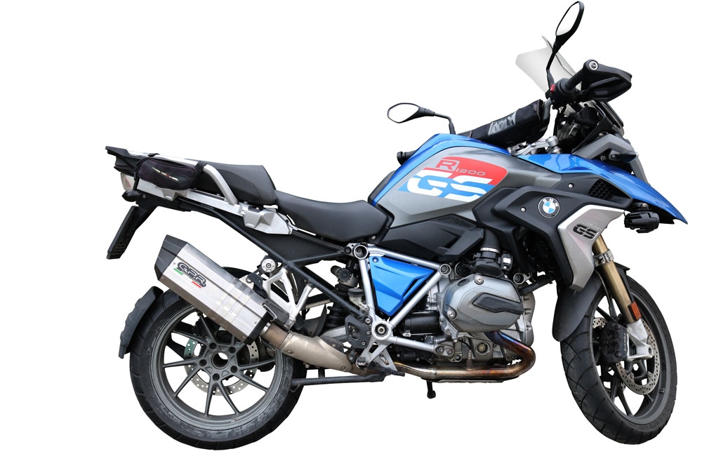 GPR pot echappement compatible avec  Bmw R 1200 Gs 2017-2018, Sonic Titanium, Échappement légal, homologué,silencieux avec db killer amovible et tuyau de liaison spécifique 