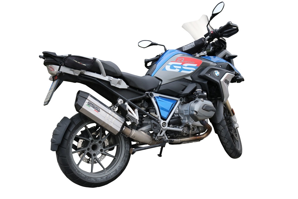 GPR pot echappement compatible avec  Bmw R 1200 Gs 2017-2018, Sonic Titanium, Échappement légal, homologué,silencieux avec db killer amovible et tuyau de liaison spécifique 