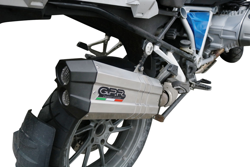 GPR pot echappement compatible avec  Bmw R 1200 Gs 2017-2018, Sonic Titanium, Échappement légal, homologué,silencieux avec db killer amovible et tuyau de liaison spécifique 