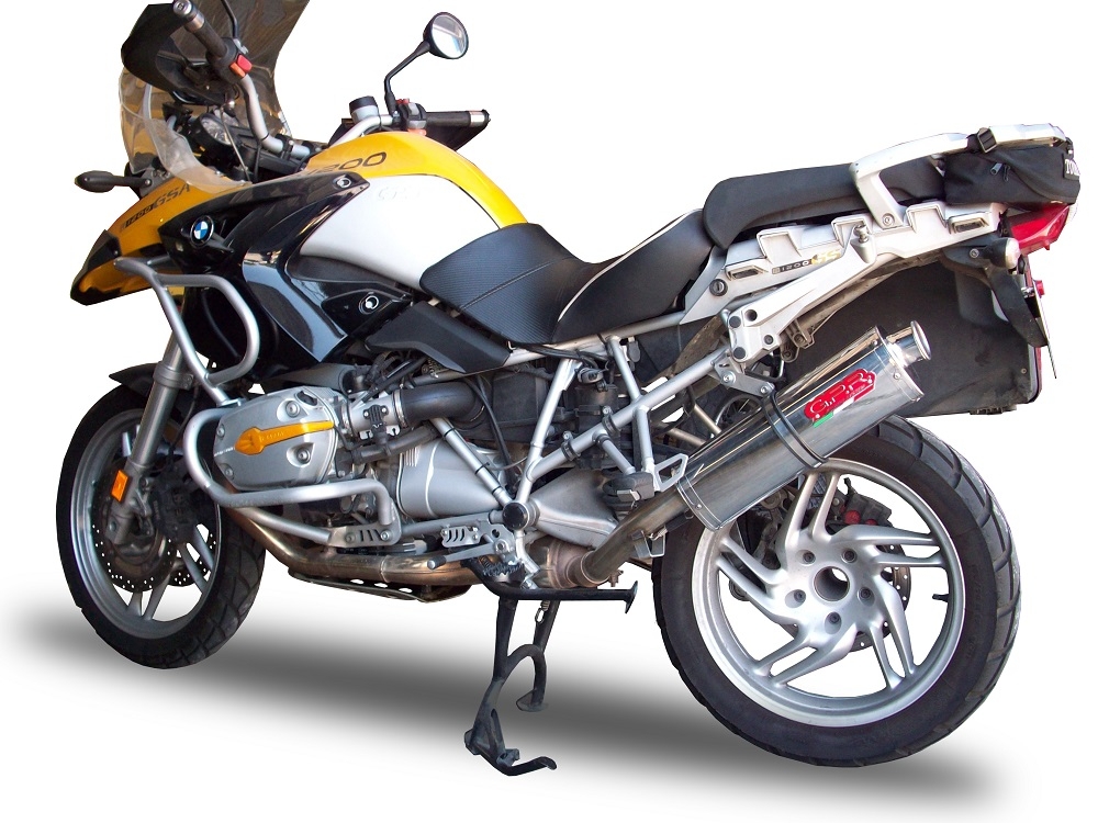 GPR pot echappement compatible avec  Bmw R 1200 Gs -Adventure 2004-2009, Trioval, Échappement légal, homologué,silencieux avec db killer amovible et tuyau de liaison spécifique 