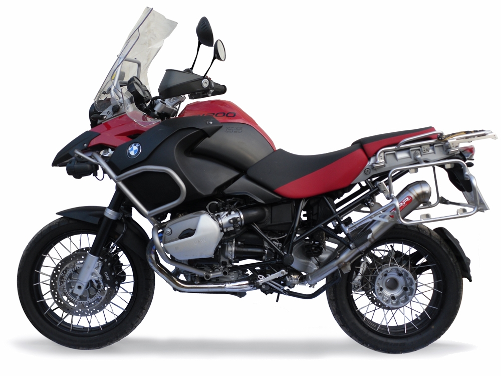 GPR pot echappement compatible avec  Bmw R 1200 Gs -Adventure 2010-2012, Powercone Evo, Échappement légal, homologué,silencieux avec db killer amovible et tuyau de liaison spécifique 