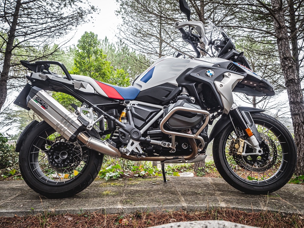 GPR pot echappement compatible avec  Bmw R 1250 Gs -Adventure 2019-2020, Sonic Titanium, Échappement légal, homologué,silencieux avec db killer amovible et tuyau de liaison spécifique 