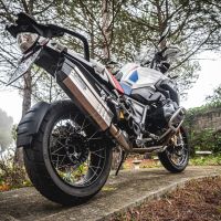 GPR pot echappement compatible avec  Bmw R 1250 Gs -Adventure 2019-2020, Sonic Titanium, Échappement légal, homologué,silencieux avec db killer amovible et tuyau de liaison spécifique 