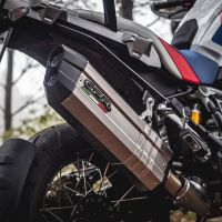 GPR pot echappement compatible avec  Bmw R 1250 Gs -Adventure 2019-2020, Sonic Titanium, Échappement légal, homologué,silencieux avec db killer amovible et tuyau de liaison spécifique 