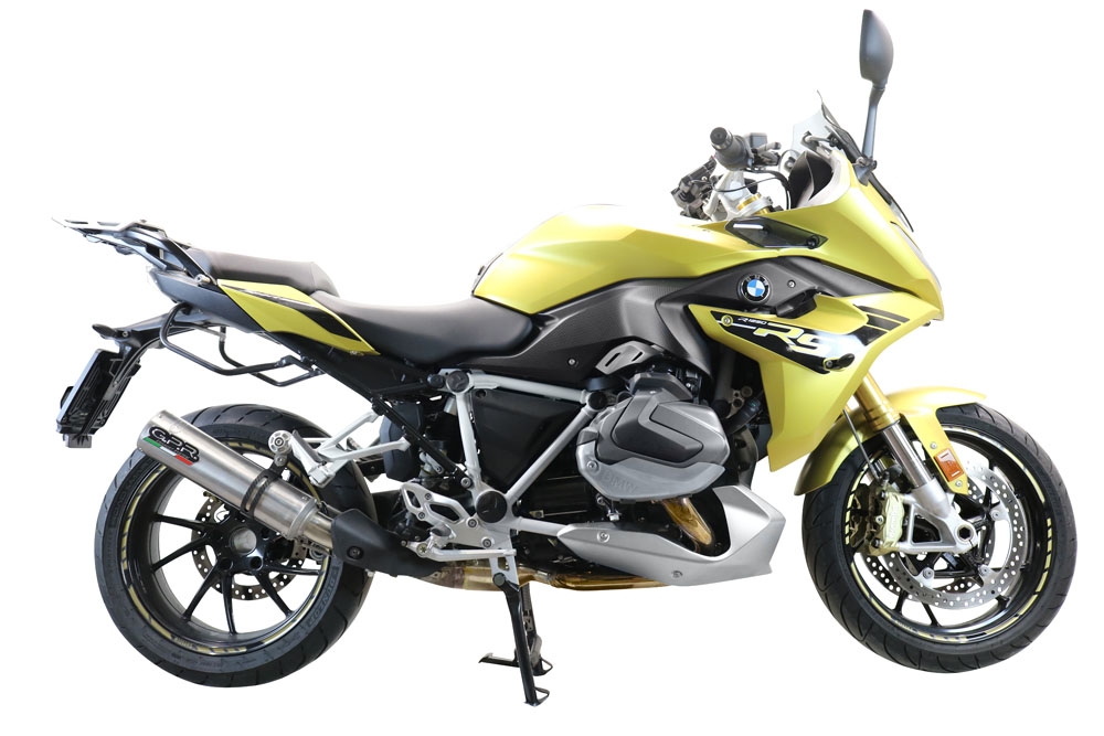 GPR pot echappement compatible avec  Bmw R 1250 R -Rs 2021-2024, M3 Titanium Natural, Échappement légal, homologué,silencieux avec db killer amovible et tuyau de liaison spécifique 