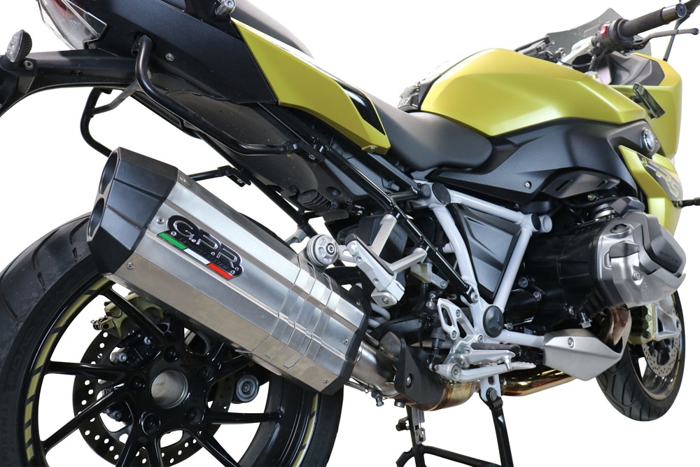 GPR pot echappement compatible avec  Bmw R 1250 R -Rs 2019-2020, Sonic Titanium, Échappement légal, homologué,silencieux avec db killer amovible et tuyau de liaison spécifique 