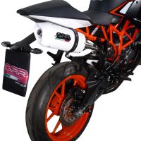 GPR pot echappement compatible avec  Ktm Duke 125 2011-2016, Albus Ceramic, Pot Échappement slip-on homologué, légal, avec db killer amovible, tuyau de liaison et catalyseur 