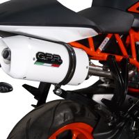 GPR pot echappement compatible avec  Ktm Duke 125 2011-2016, Albus Ceramic, Pot Échappement slip-on homologué, légal, avec db killer amovible, tuyau de liaison et catalyseur 