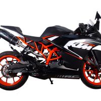 GPR pot echappement compatible avec  Ktm Rc 125 2014-2016, Deeptone Inox, Pot échappement racing, avec les tuyaux de liaison, article sans homologation 