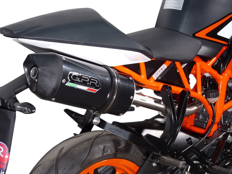 GPR pot echappement compatible avec  Ktm Rc 125 2014-2016, Deeptone Inox, Pot échappement racing, avec les tuyaux de liaison, article sans homologation 