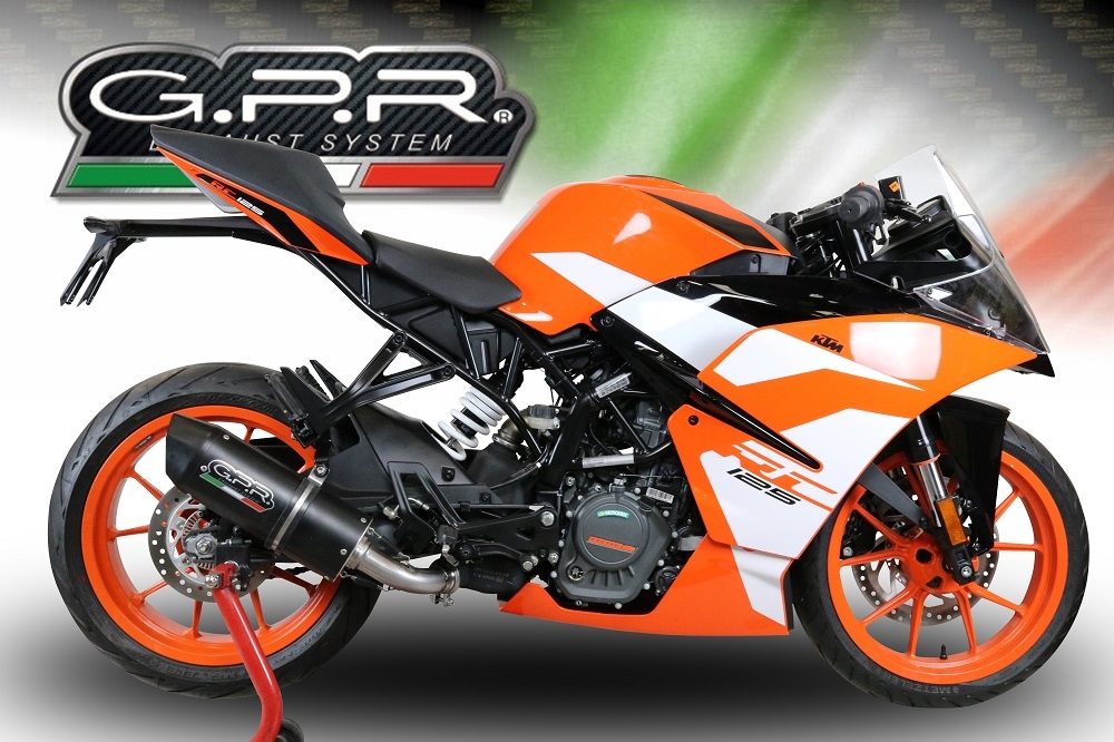 GPR pot echappement compatible avec  Ktm Rc 390 2017-2020, Furore Evo4 Nero, Échappement légal, homologué,silencieux avec db killer amovible et tuyau de liaison spécifique 