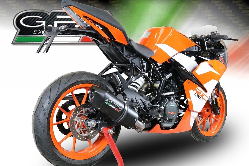 GPR pot echappement compatible avec  Ktm Rc 390 2017-2020, Furore Evo4 Nero, Échappement légal, homologué,silencieux avec db killer amovible et tuyau de liaison spécifique 